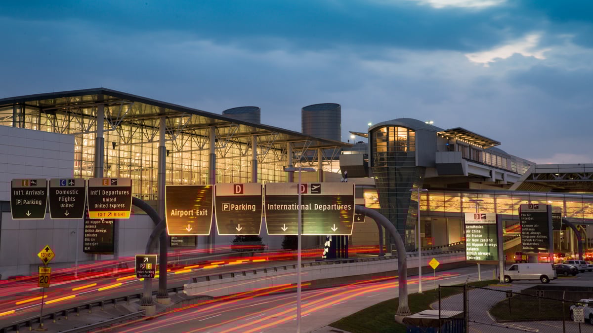 Blue light phone install at George Bush Intertnational Airport