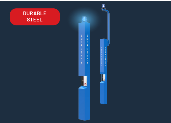 Parking lot safety blue light towers with options