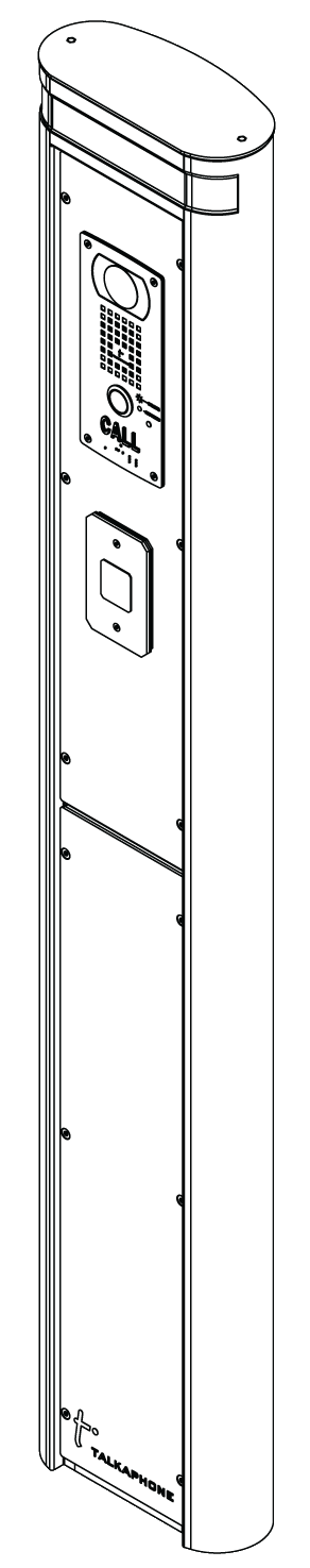 VIA Series Access Control Pedestal (55-inch) with IP Video Call Station and Touchless Push Plate Switch