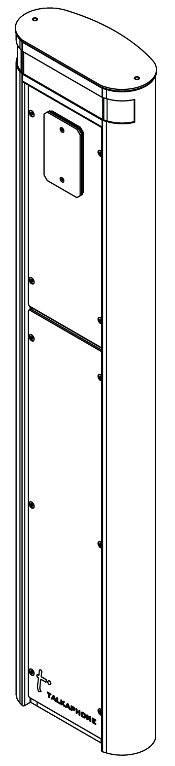 VIA Series Access Control Pedestal (45-inch) with Touchless Push Plate Switch