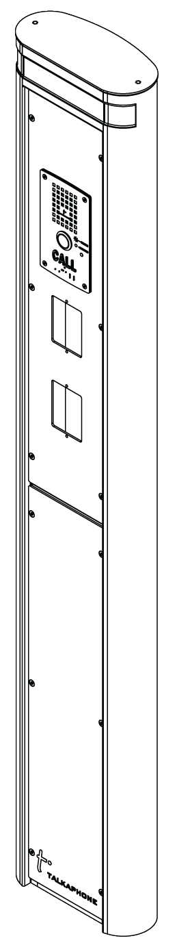 VIA Series Access Control Pedestal (55-inch) with IP Call Station and Dual Single-gang Mounting Points