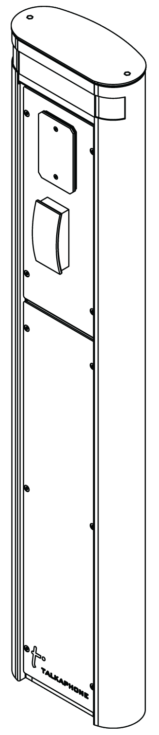 VIA Series Access Control Pedestal (45-inch) with Card Reader and Touchless Push Plate Switch