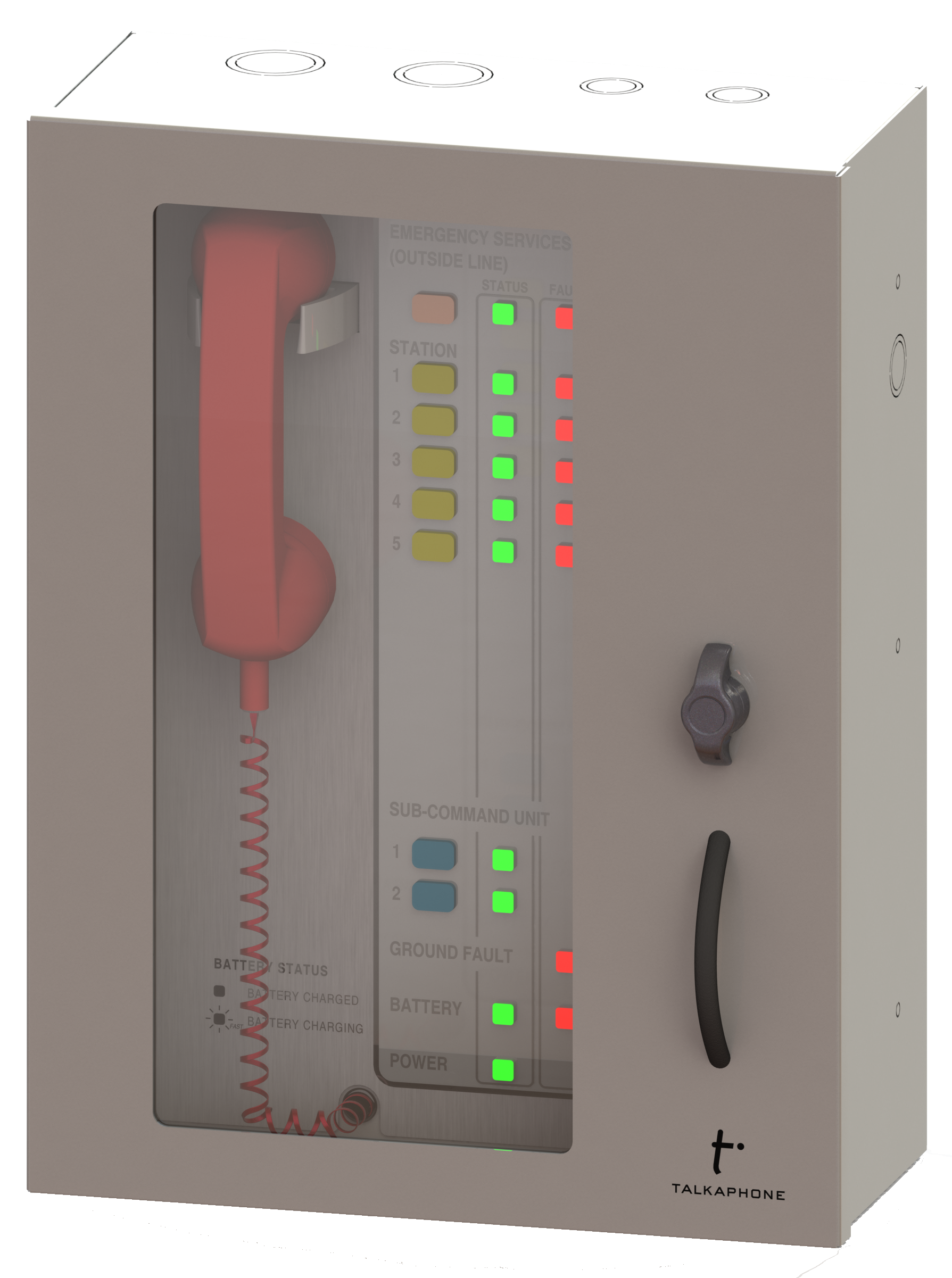 Area of Refuge Fixed 5-Station Analog Command Unit with Door and Keyed Latch