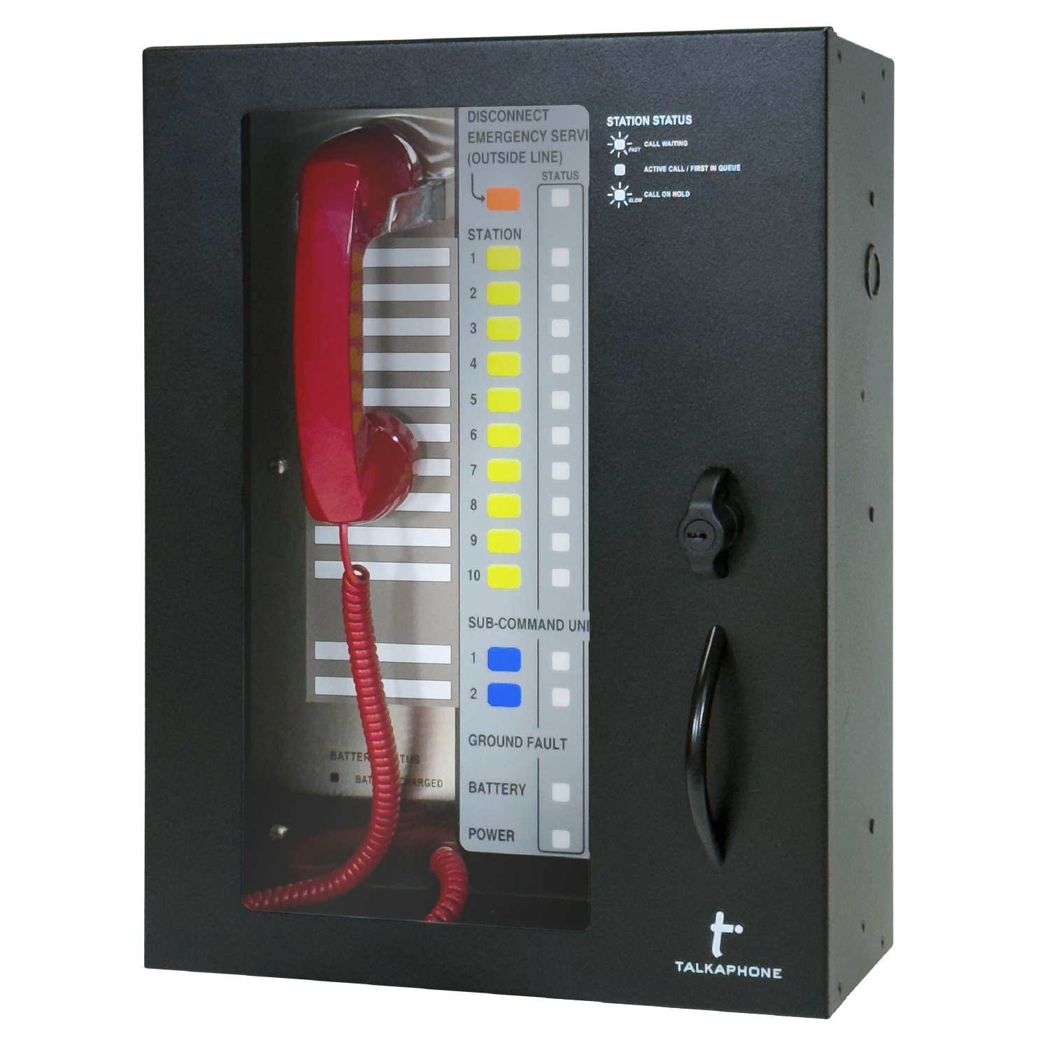 Area of Refuge Fixed 10-Station Analog Command Unit with Door and Keyed Latch