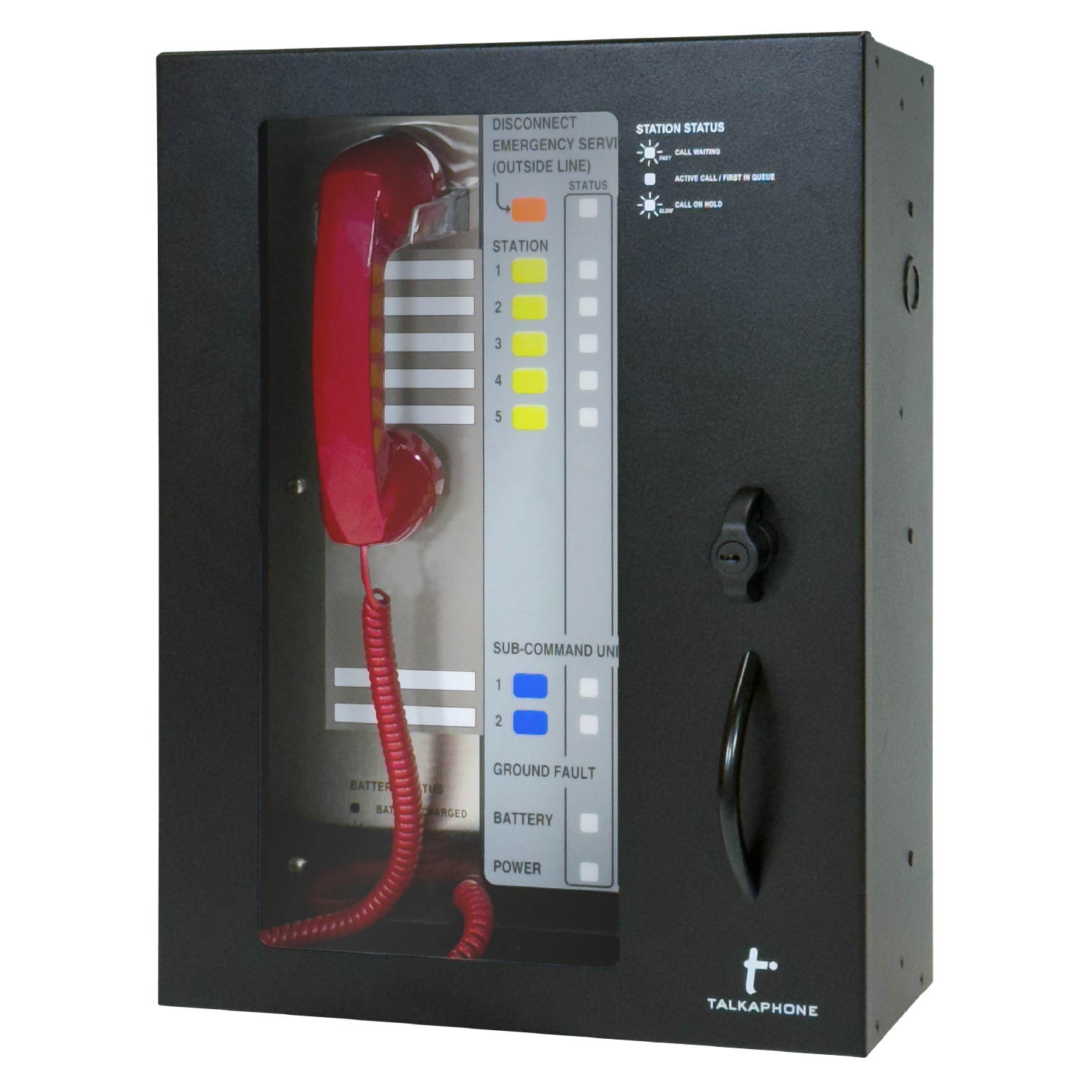 Area of Refuge Fixed 5-Station Analog Command Unit with Door and Keyed Latch