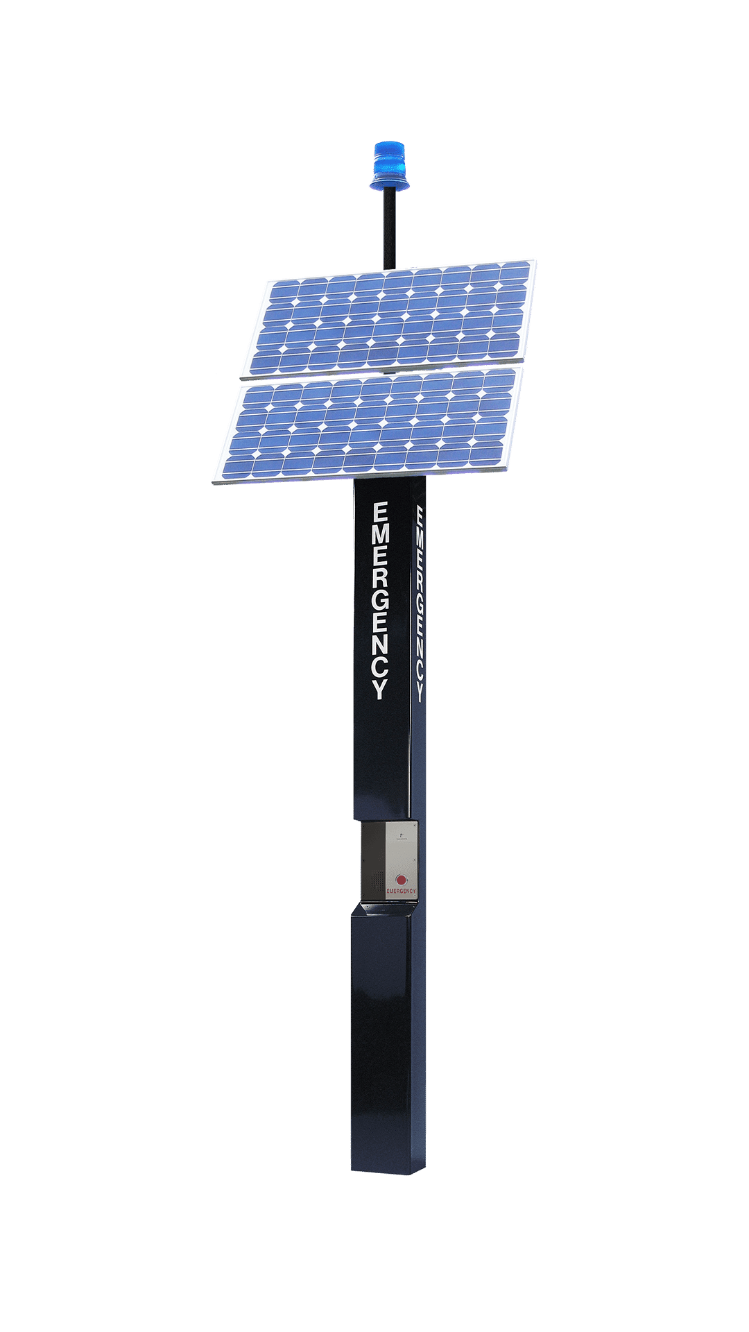 Blue Light Call Station Tower, Wireless/Solar Ready (for Dual Solar Panels)