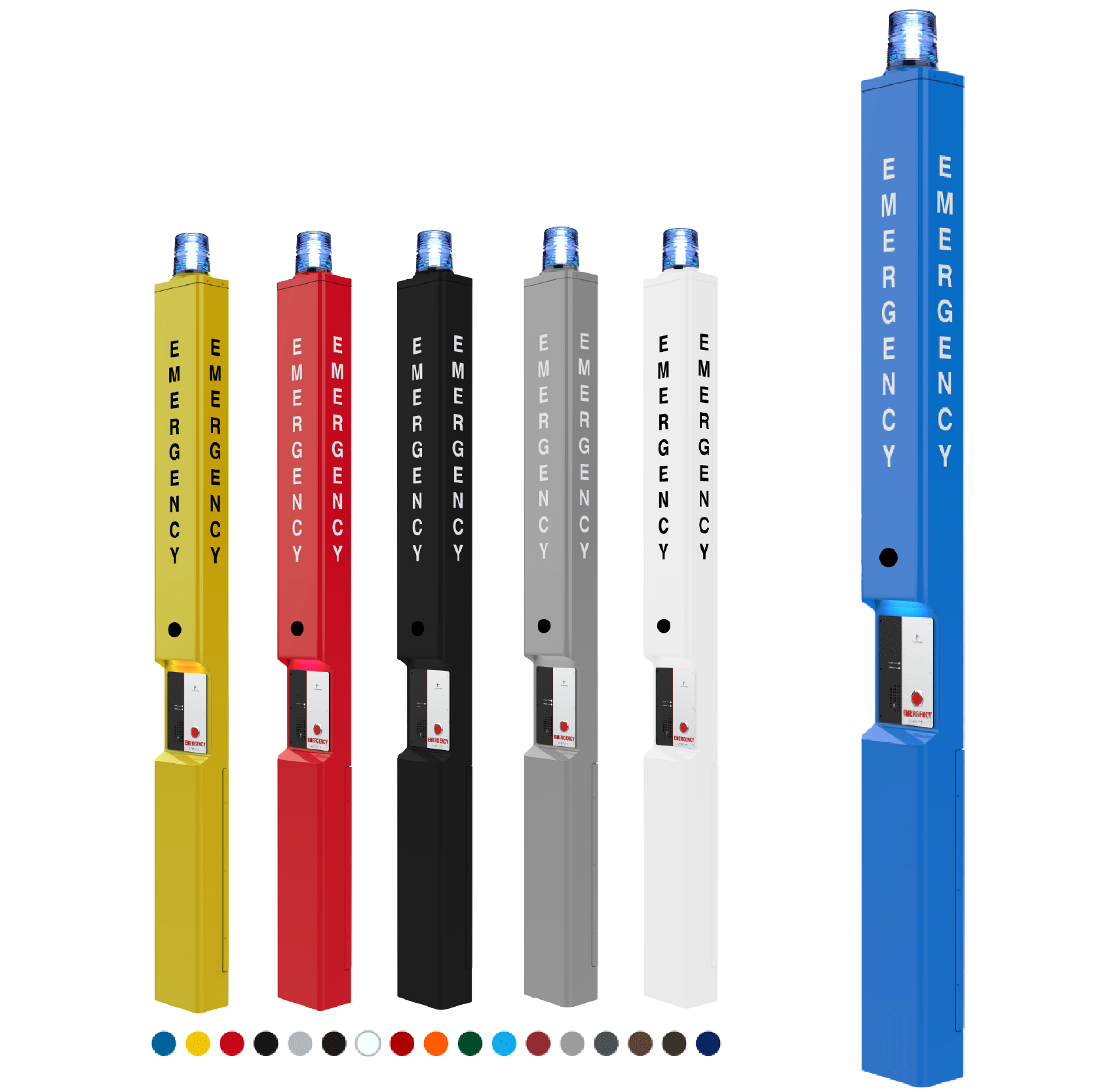 ECO TOWER™ - Aluminum Blue Light Phone Tower, Fixed Camera Ready