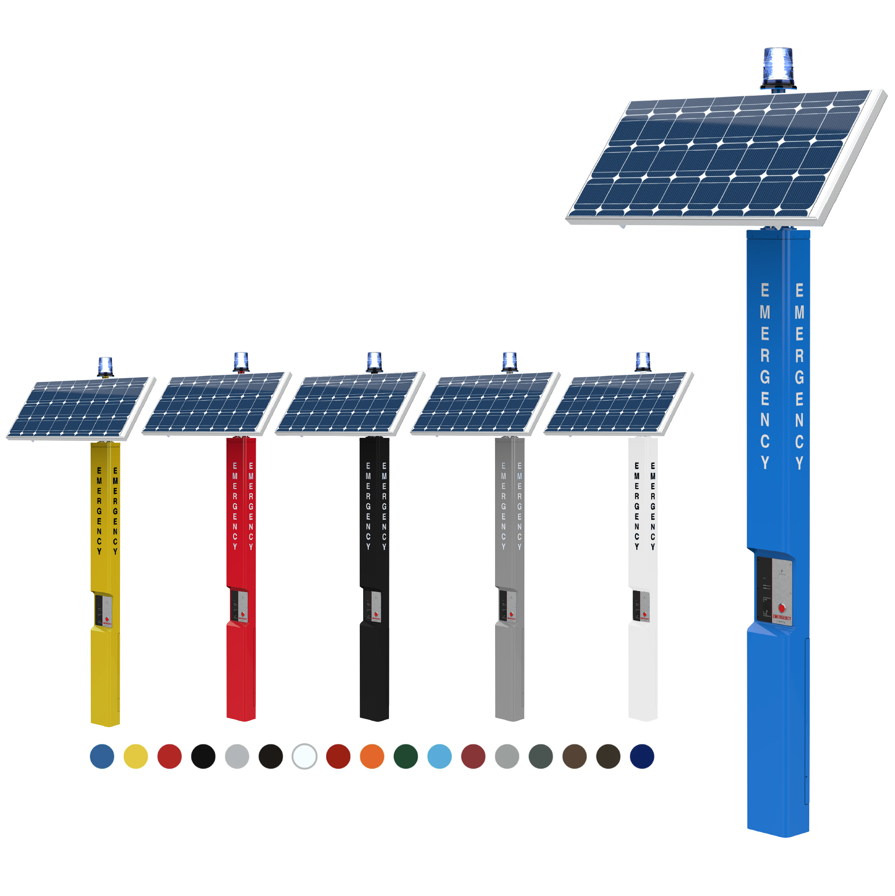 ECO TOWER™ - Aluminum Blue Light Phone Tower, Solar and Wireless Ready