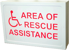 Lighted Area of Rescue Assistance Sign
